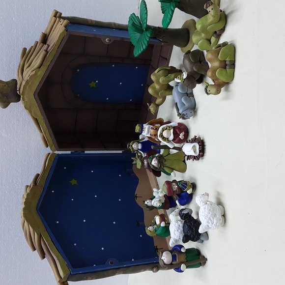 21 Piece Polermer Clay Nativity Manger Camels Sheep Wise Men - Picture 2 of 12